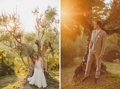 bride and groom portraits olive grove