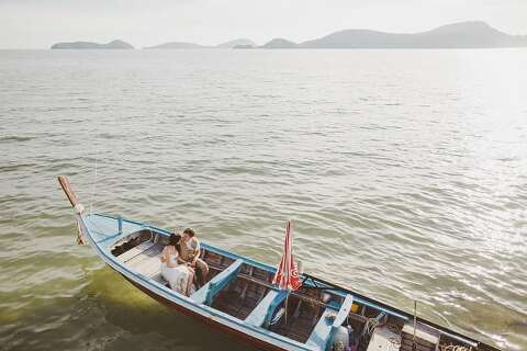 Bride and groom longboat Thailand