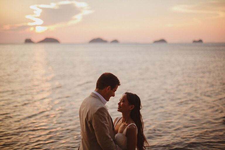 Koh Samui Bride and groom sunset portraits